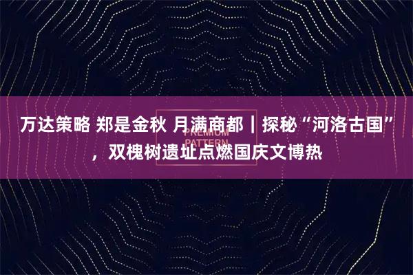万达策略 郑是金秋 月满商都|探秘“河洛古国”,双槐树遗址点燃国庆文博热